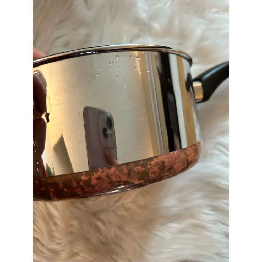 REVERE WARE Set Of 2 Copper Bottom 2 Quart Pot & 3/4 quart pot - Picture 8 of 8
